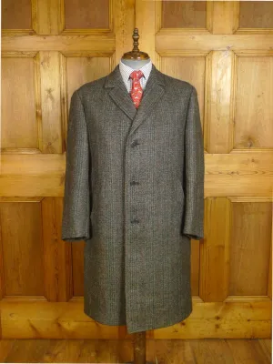 24/0956 vintage heavyweight grey / red glen check tweed raglan sleeve overcoat 44-45