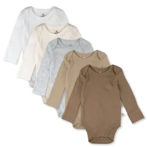 5-Pack Organic Cotton Long Sleeve Bodysuits