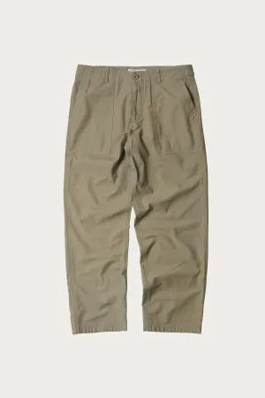 Back Satin Fatigue Pants - Khaki Beige