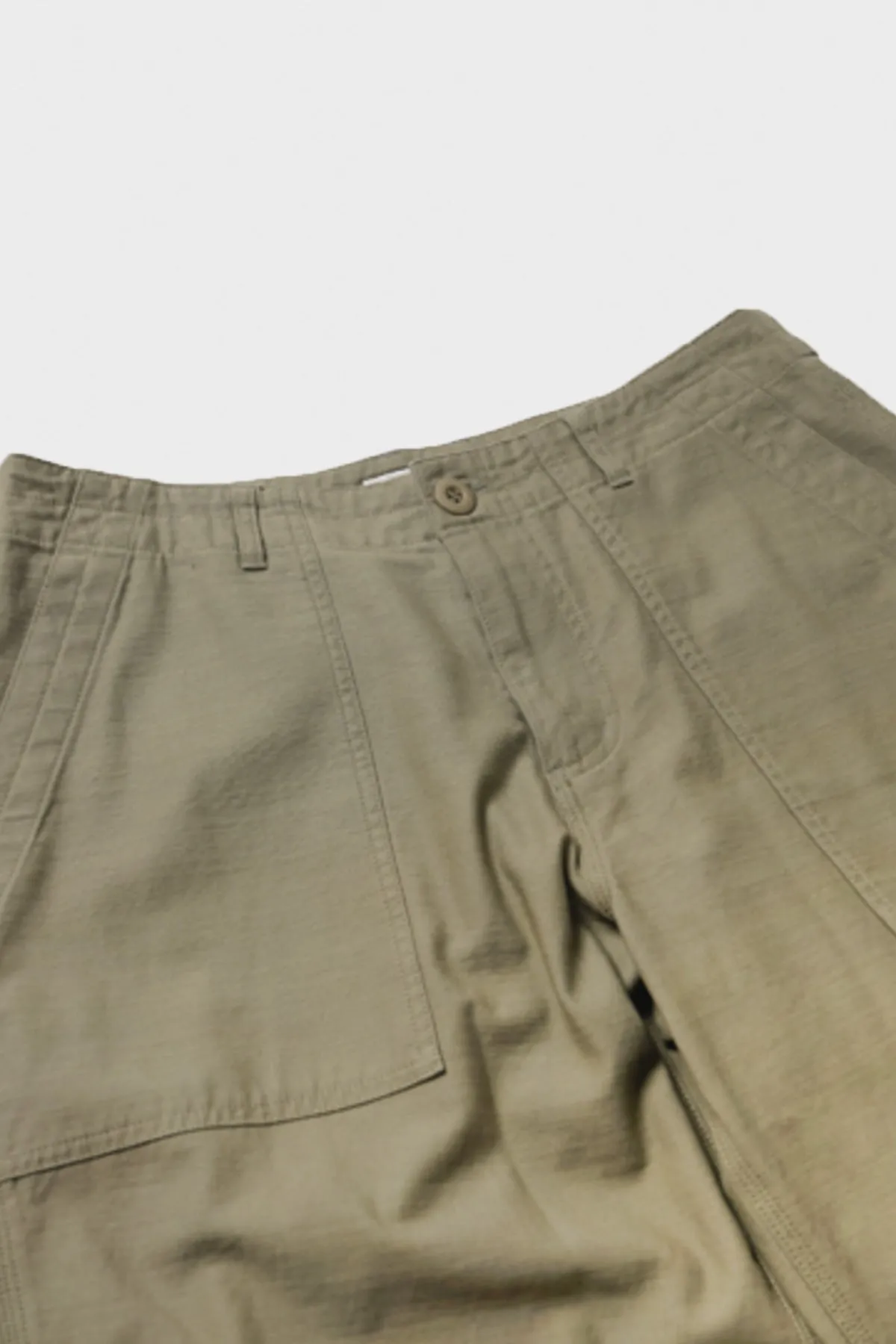 Back Satin Fatigue Pants - Khaki Beige