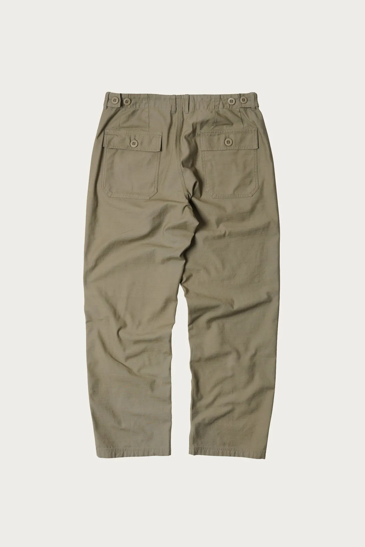 Back Satin Fatigue Pants - Khaki Beige