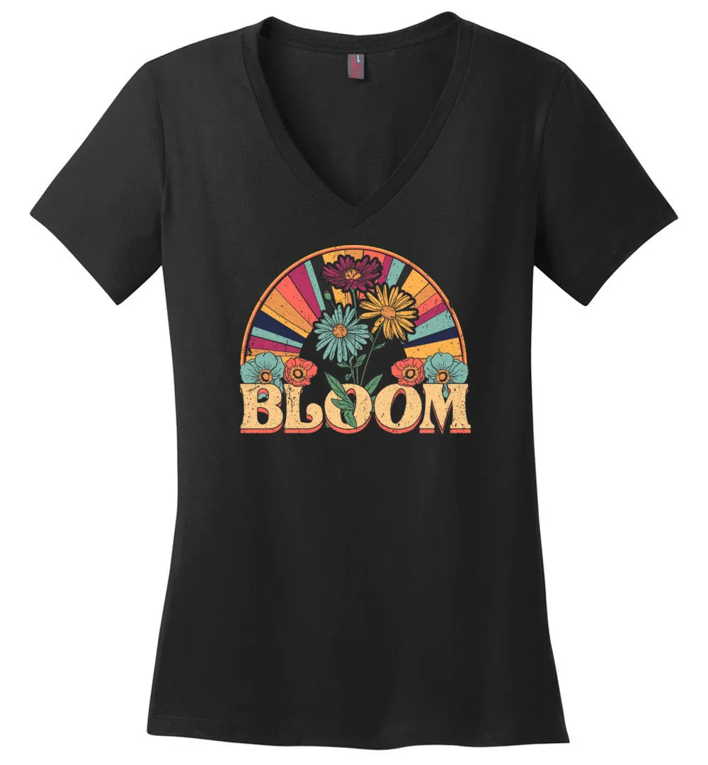 Bloom Flowers Retro V-necks