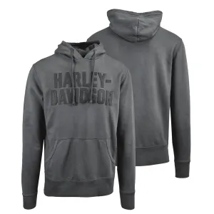 Branded  Men's Hoodie Grey Felt Lettering Pullover (S07)