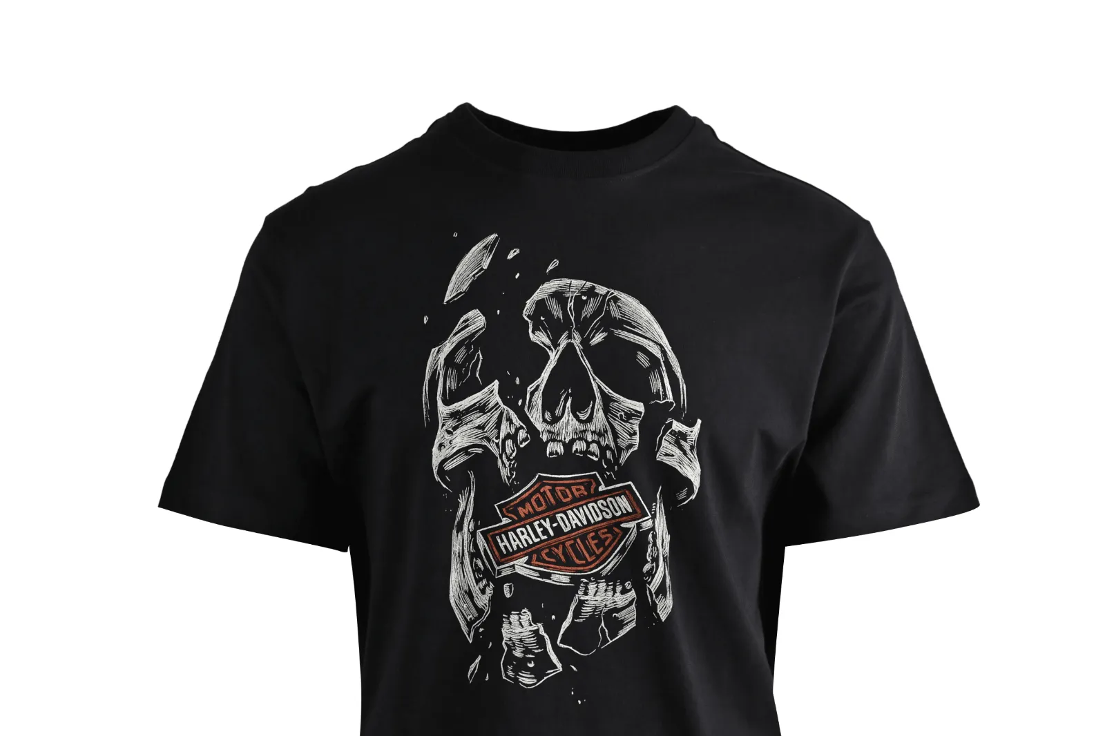 Branded  Men's T-Shirt Black Broken Skull Short Sleeve (S51)