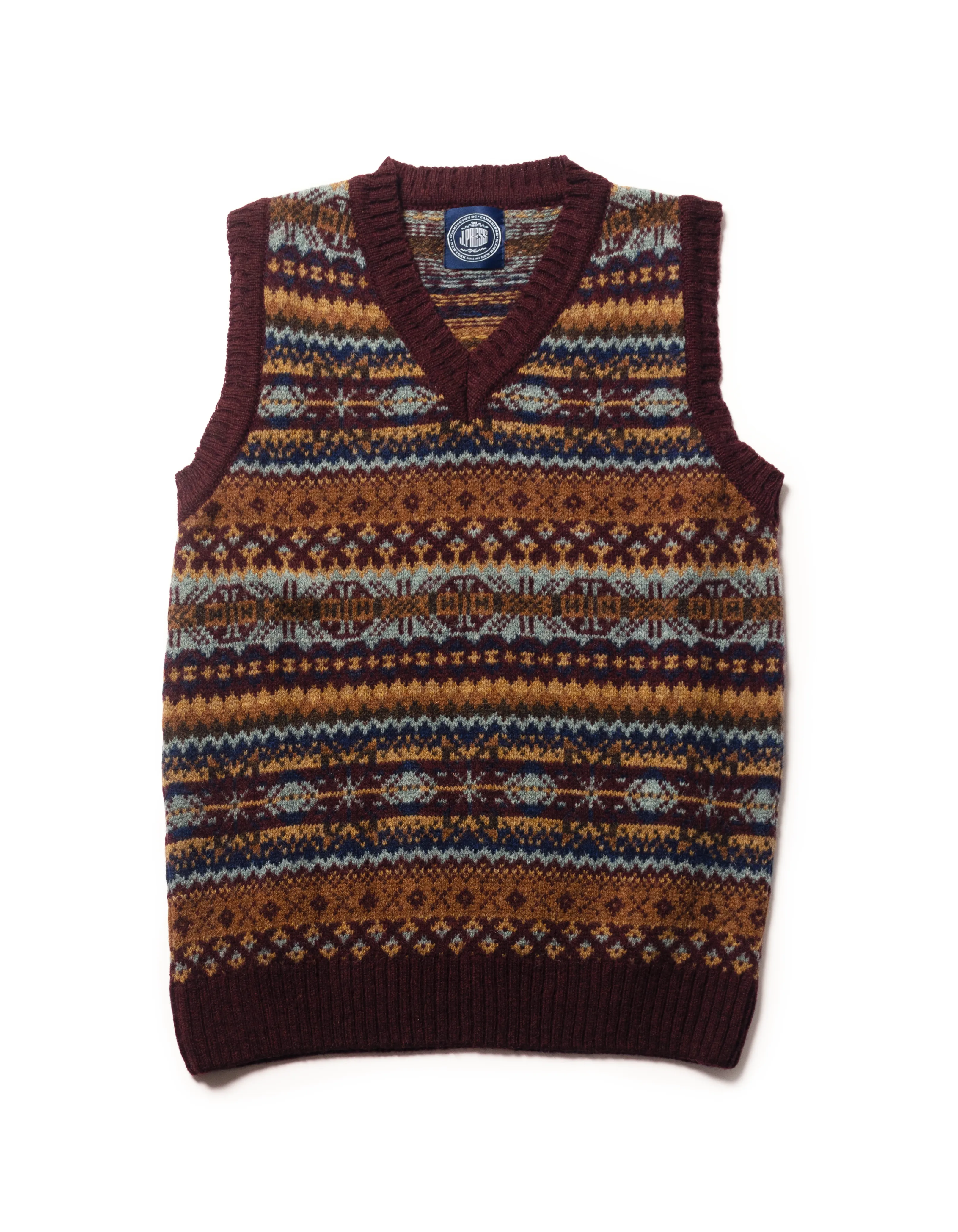 BURGUNDY FAIR ISLE VEST