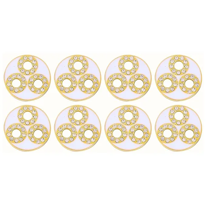 Circular Metal Buttons with Diamond Accents(6 Big   6 Small)