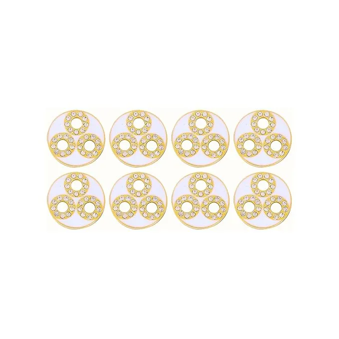 Circular Metal Buttons with Diamond Accents(6 Big   6 Small)