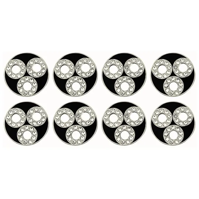 Circular Metal Buttons with Diamond Accents(6 Big   6 Small)