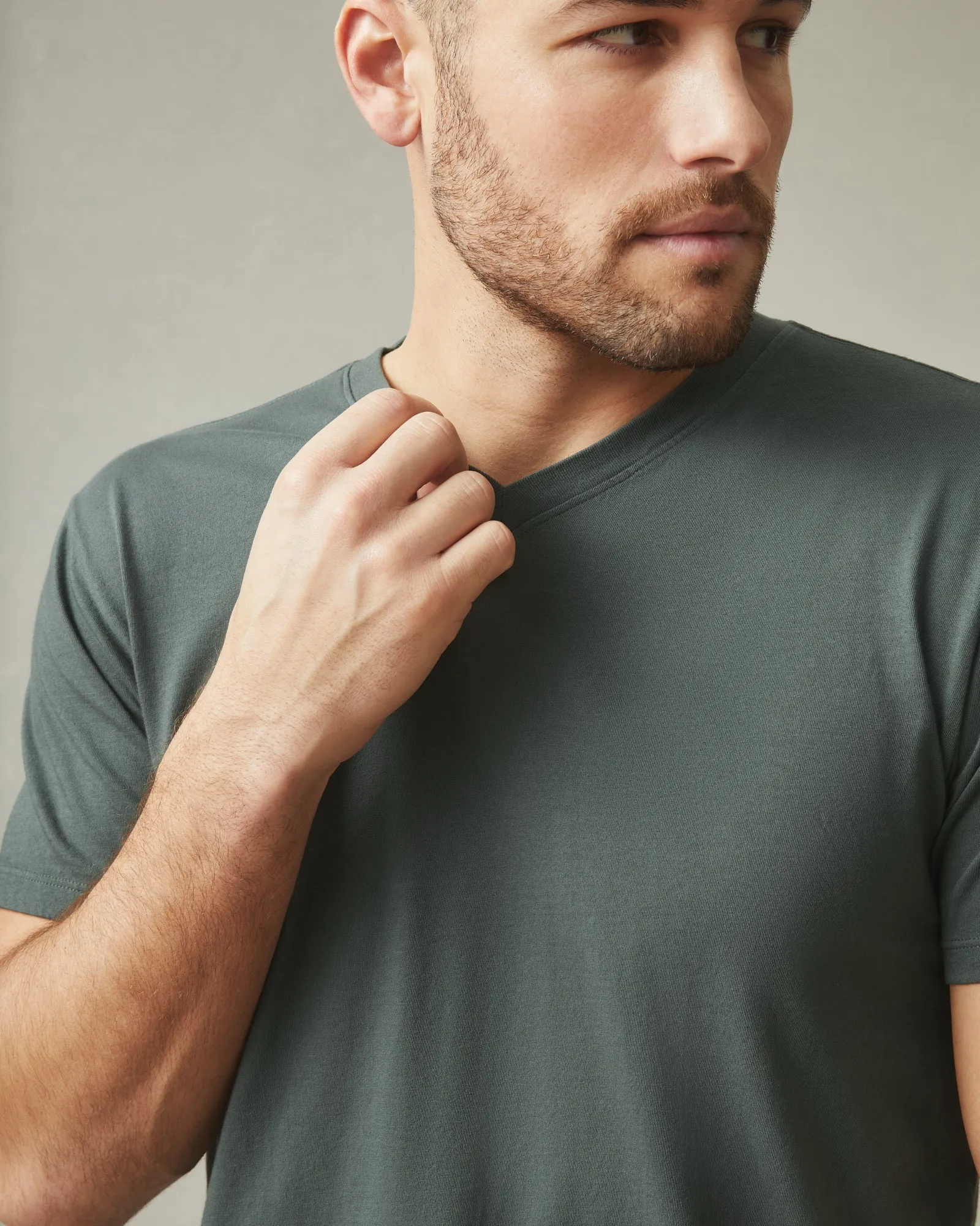 Classic Cotton V-Neck T - Balsam