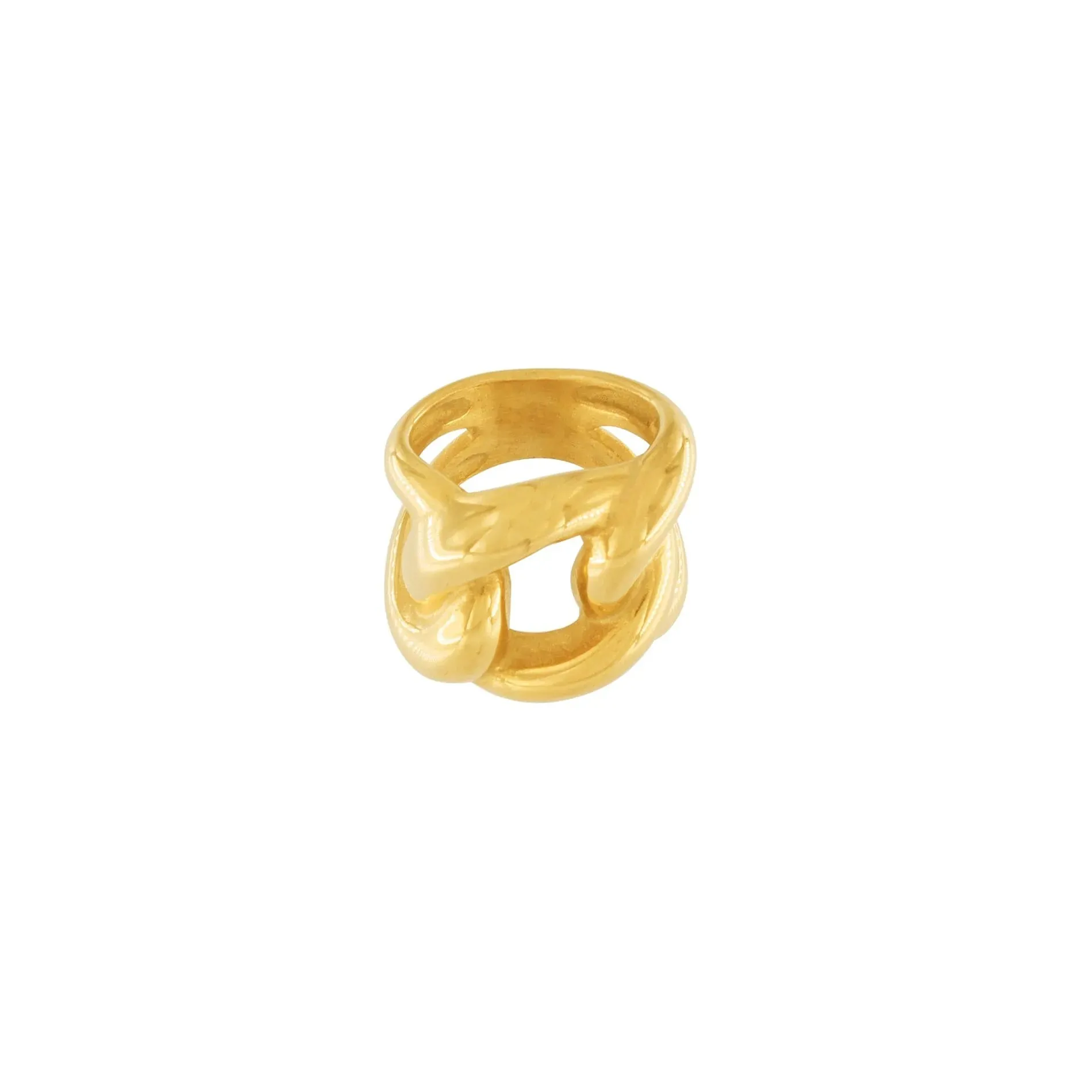 Courage Waterproof Chunky Link Statement Ring 18K Gold Plating