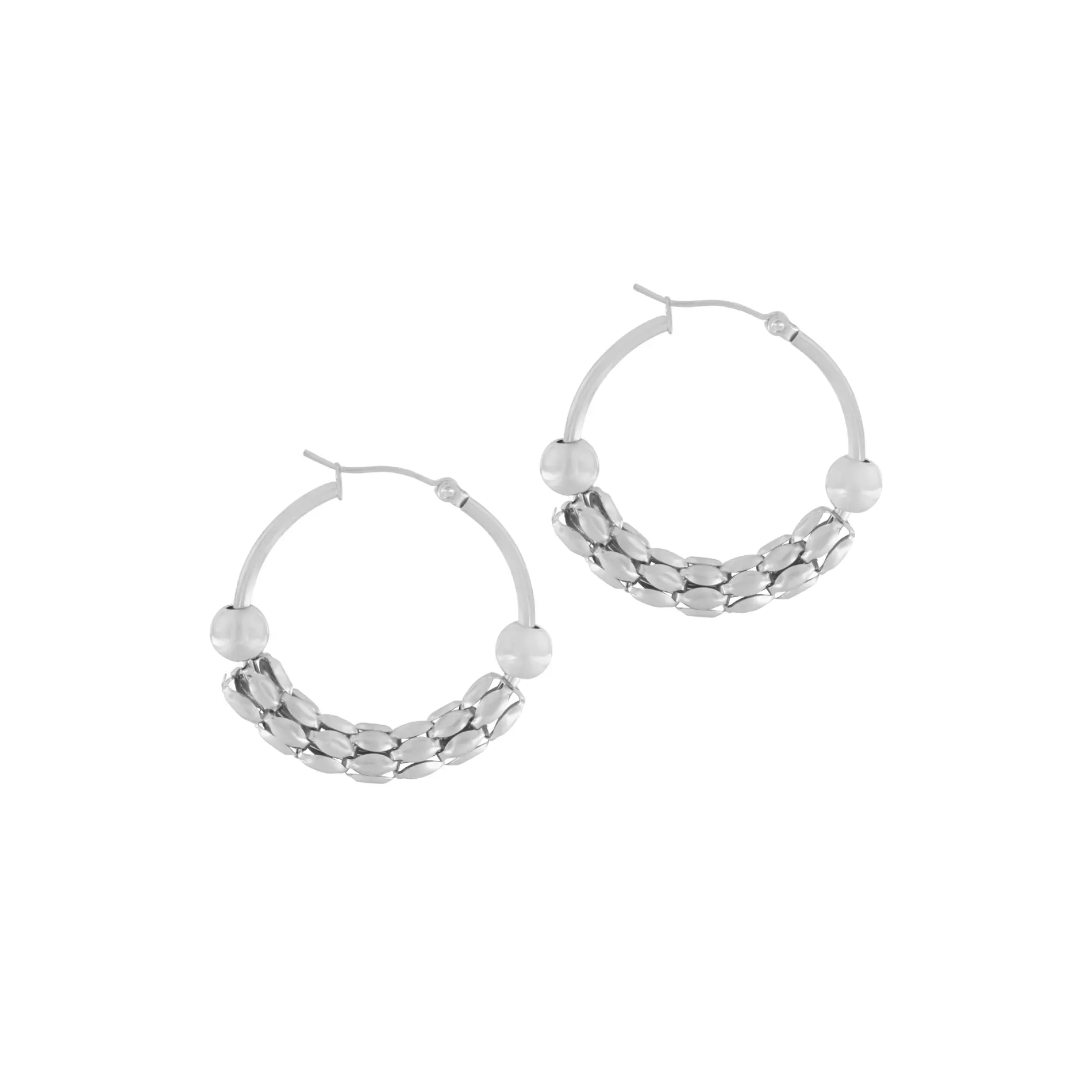 Courage Waterproof Crochet Statement Hoop Silver Plating