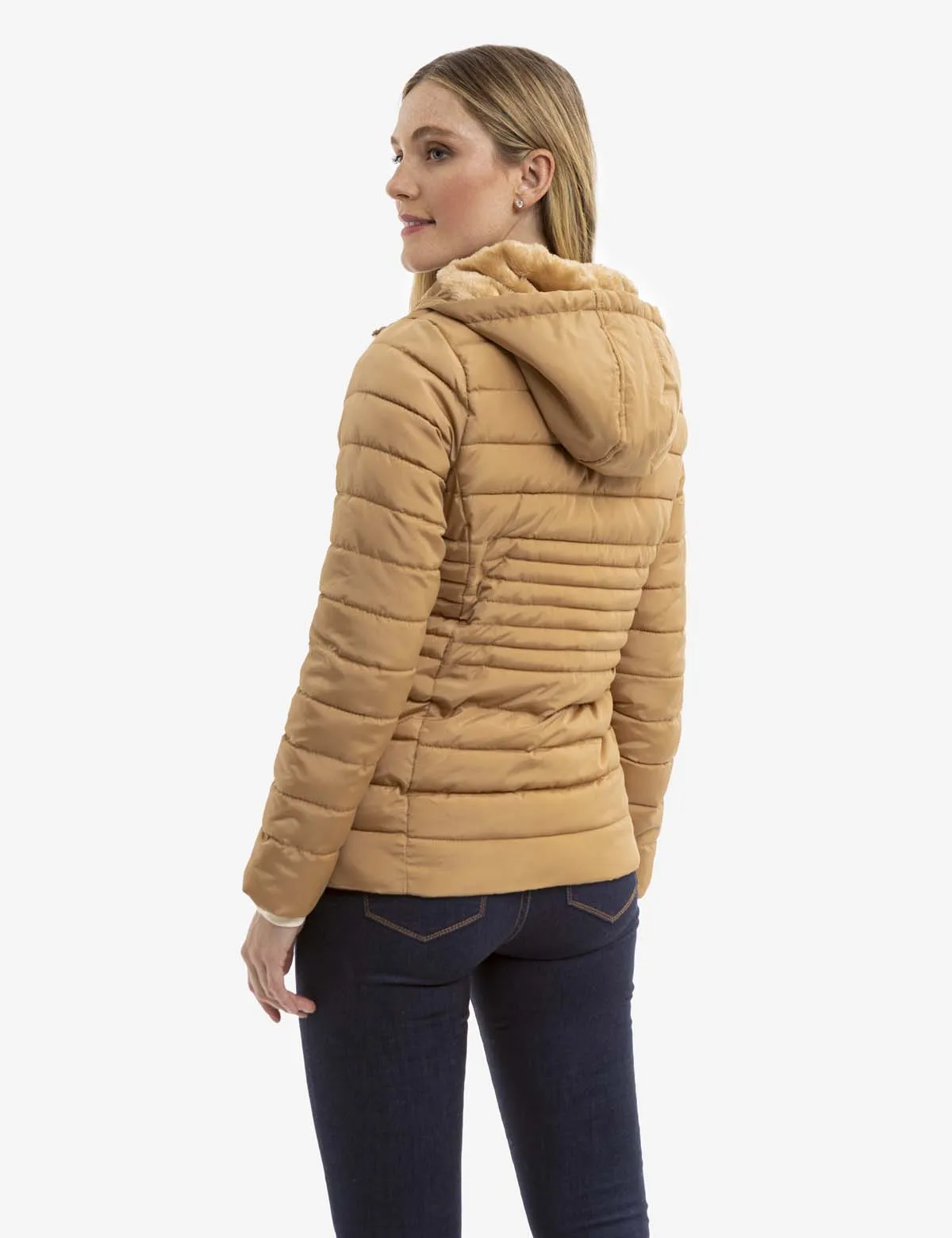 COZY QUILTED HOODED PUFFER JACKET