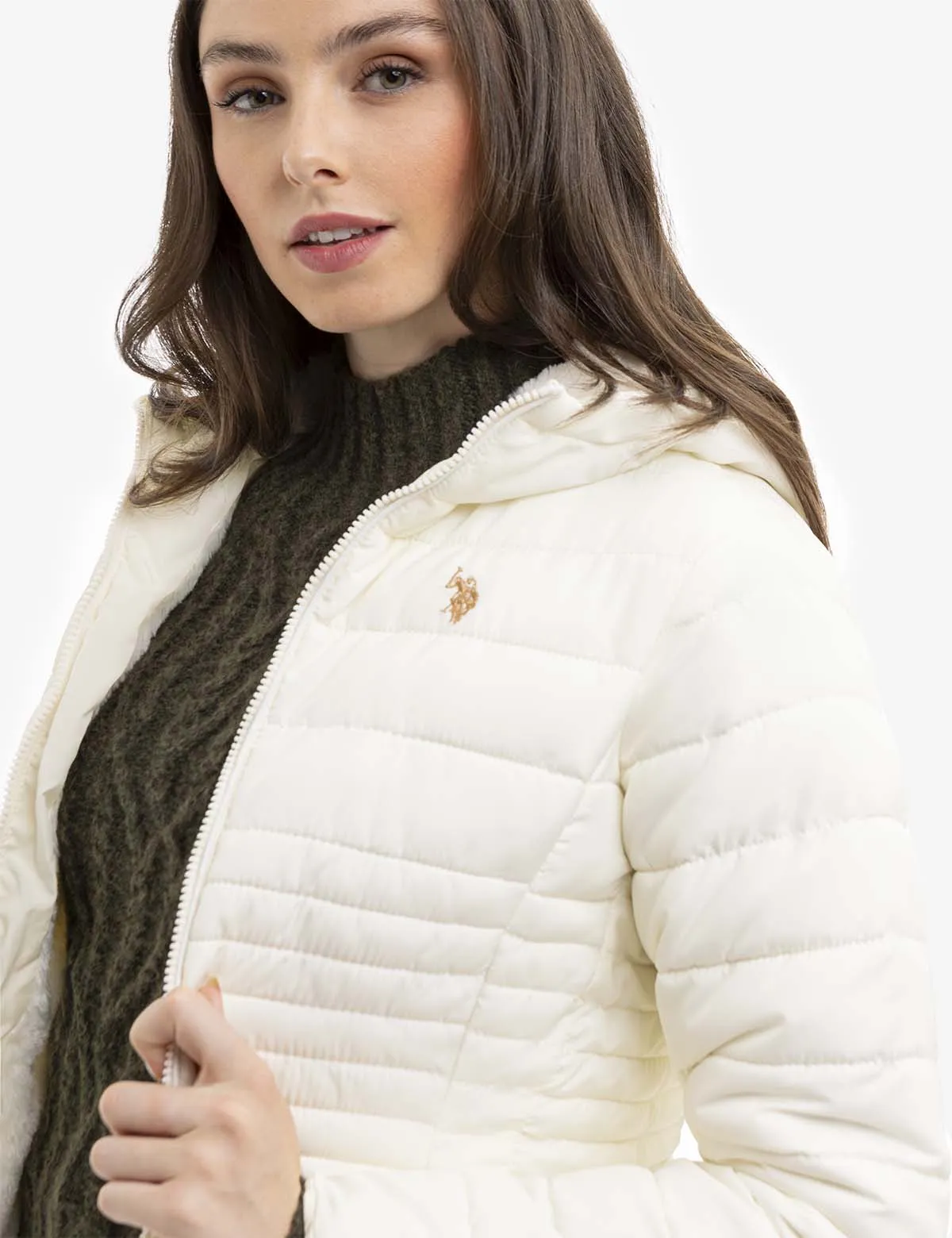 COZY QUILTED HOODED PUFFER JACKET