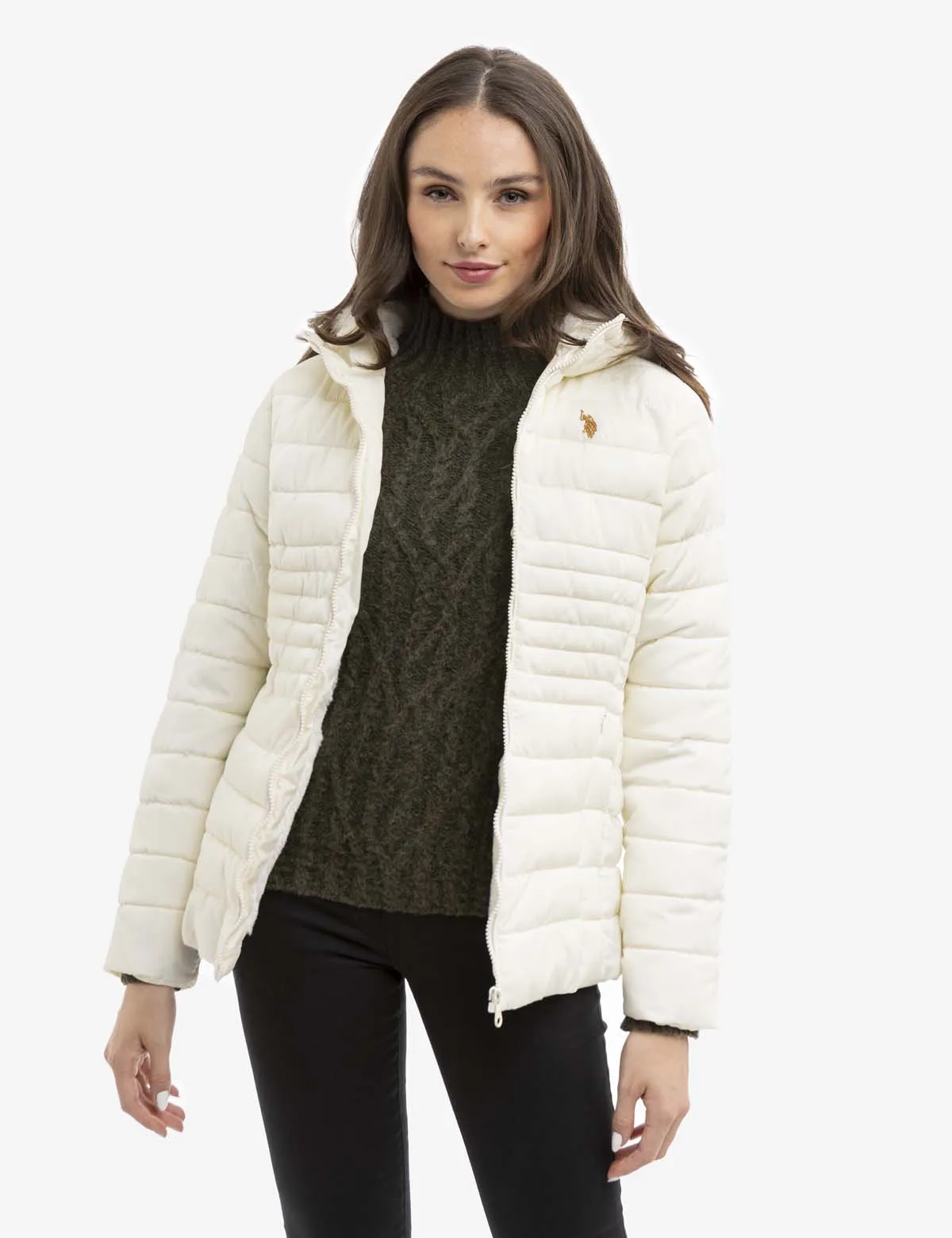 COZY QUILTED HOODED PUFFER JACKET