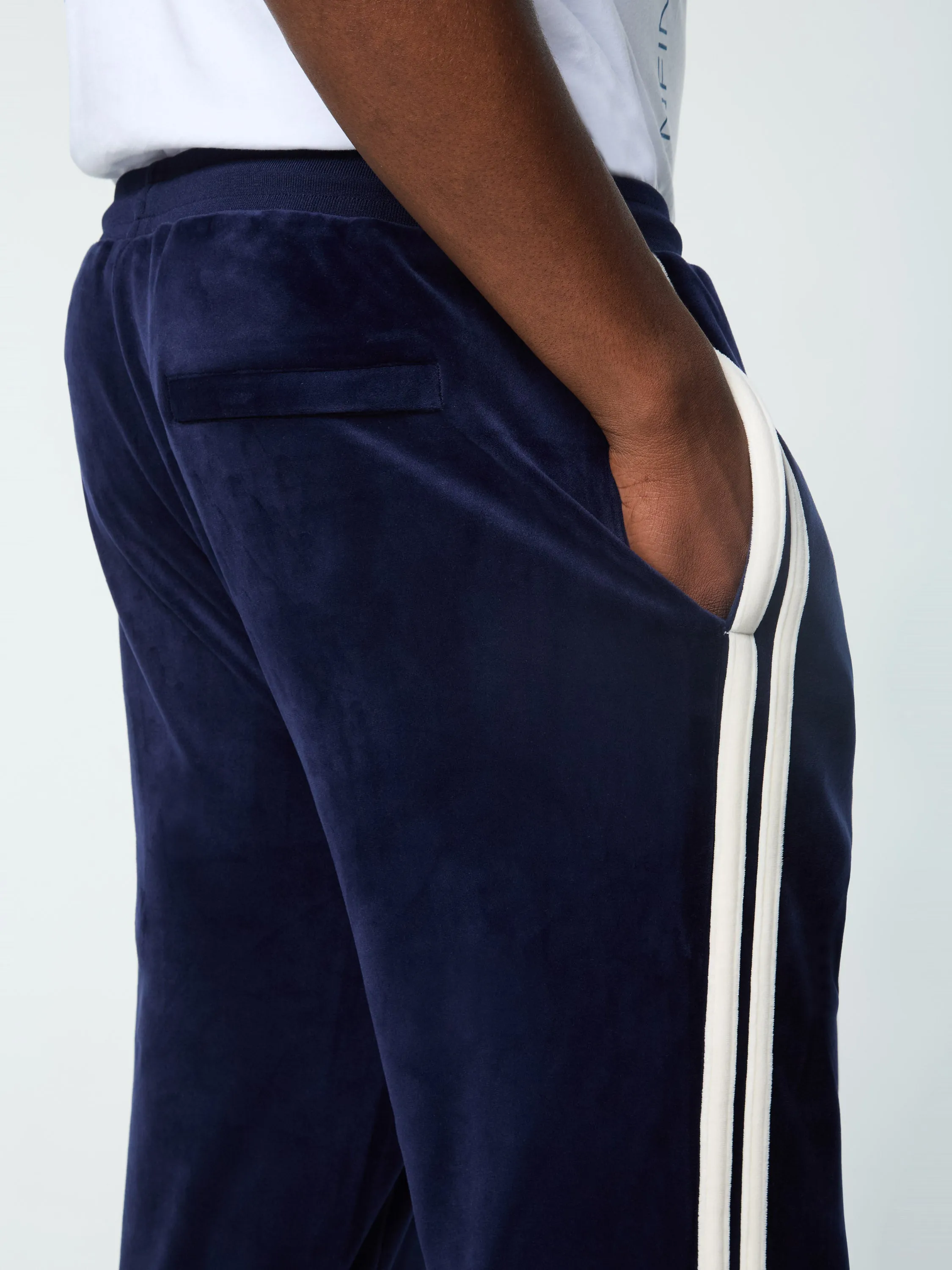 Damarindo Velour Track Pant- Maritime Blue