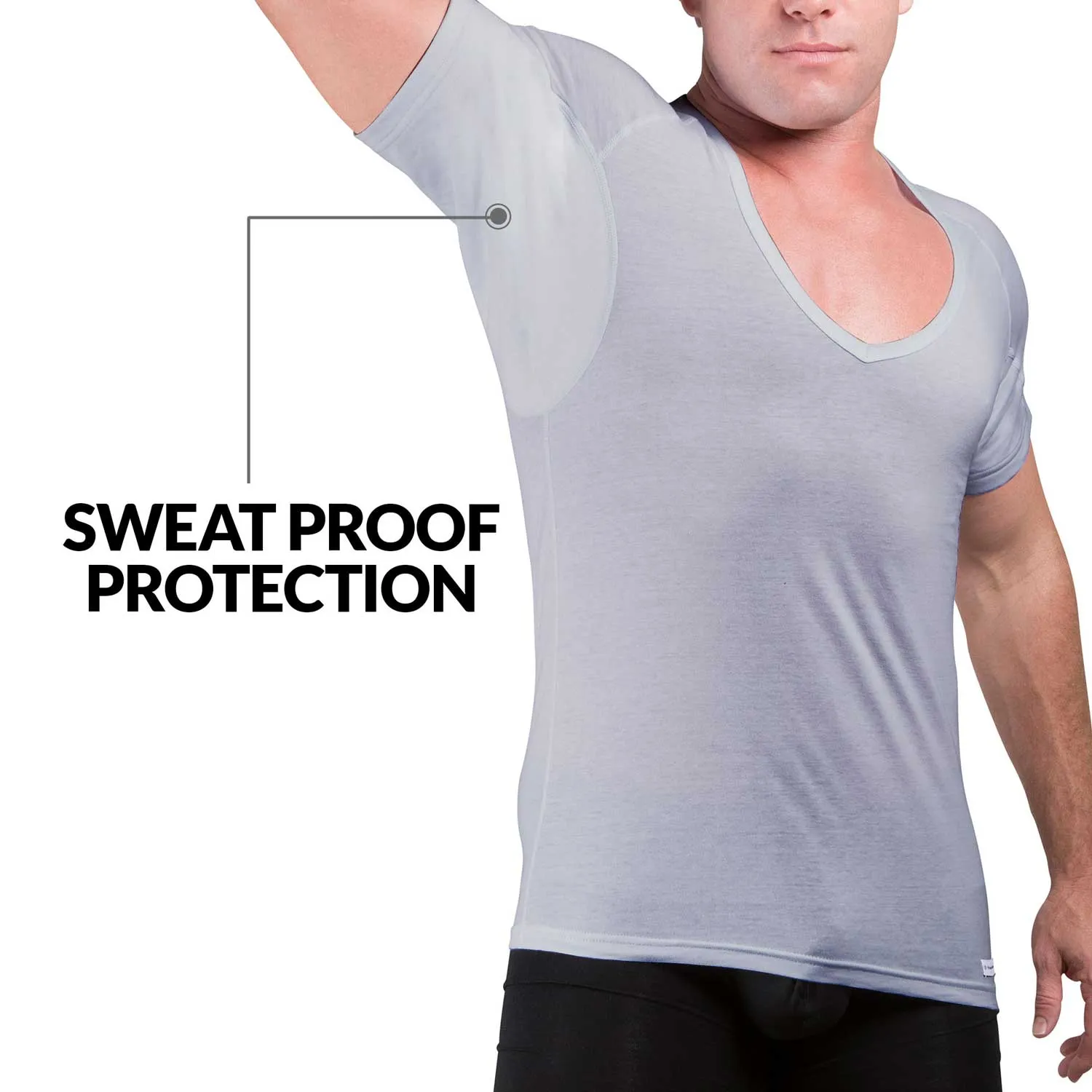 Deep V Cotton Sweat Proof Undershirt For Men