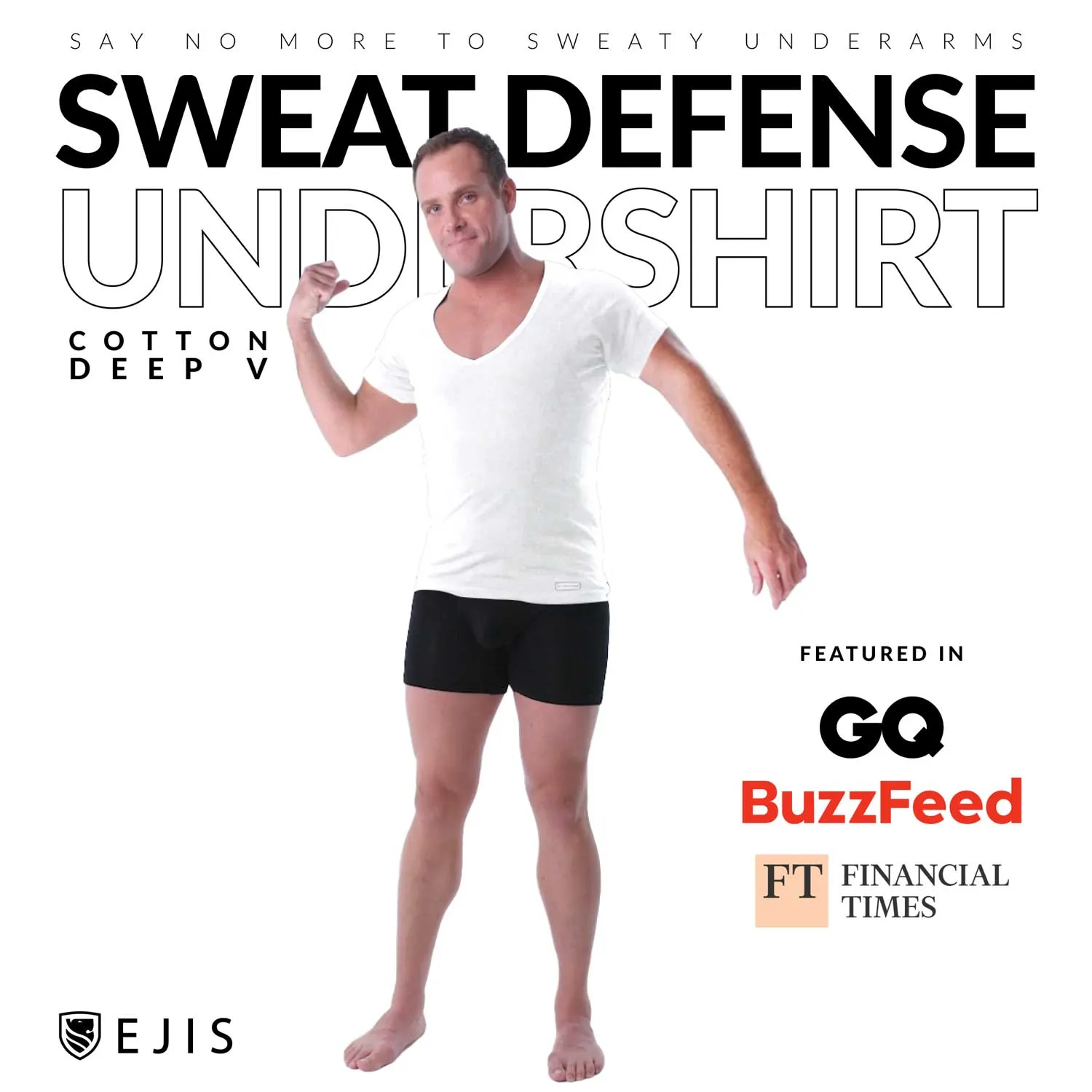 Deep V Cotton Sweat Proof Undershirt For Men