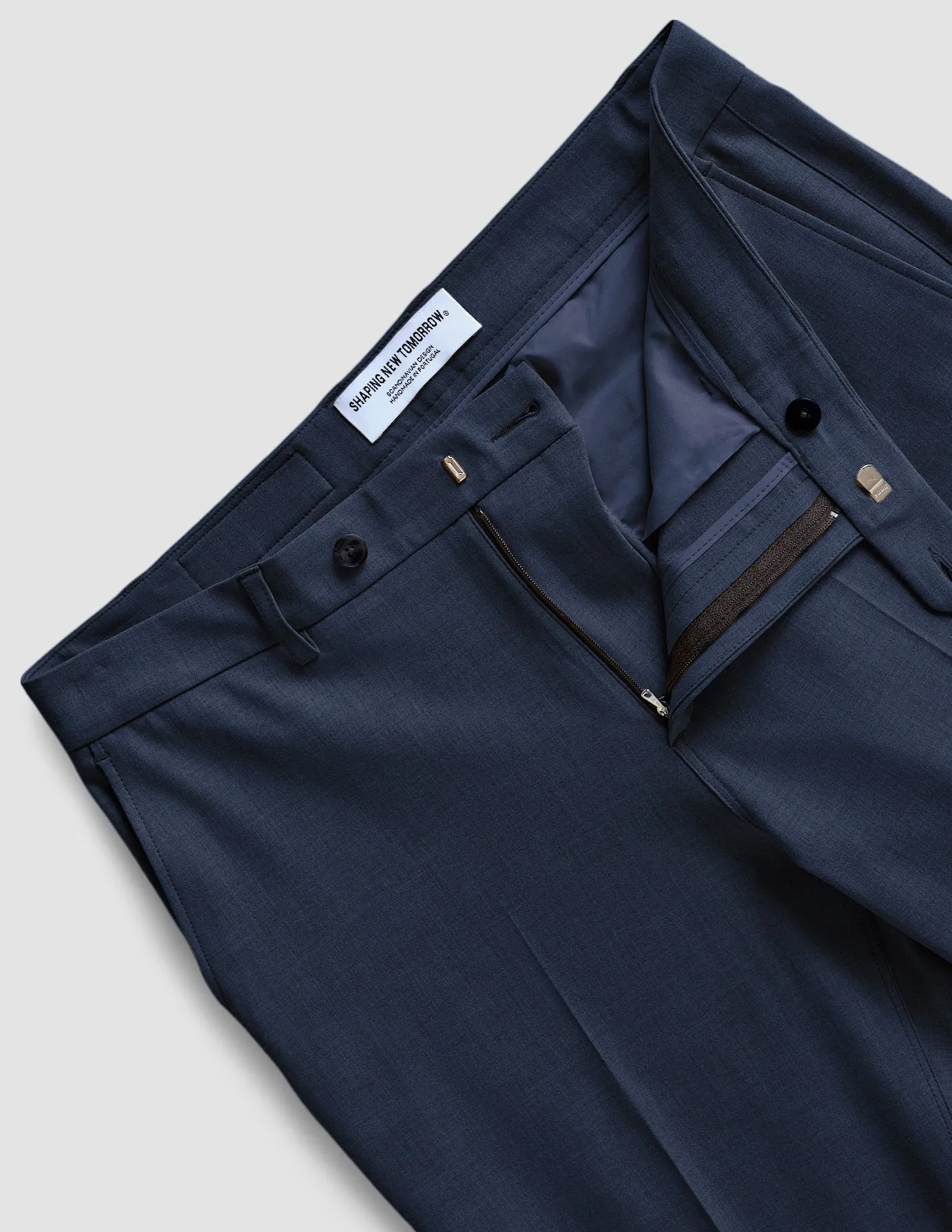 Essential Suit Pants Slim Navy Melange