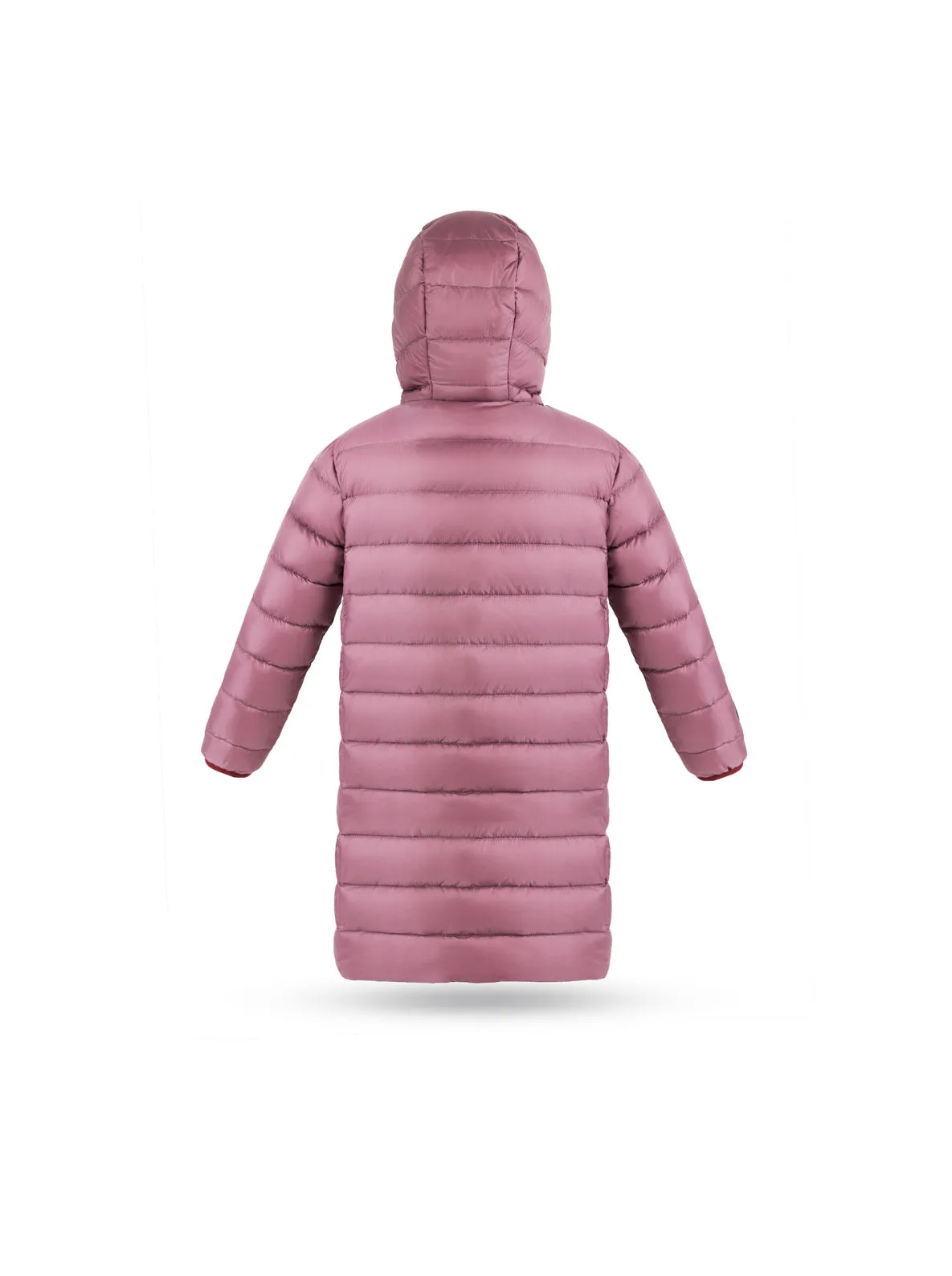 Fluff Kids Coat in Plum with Milk