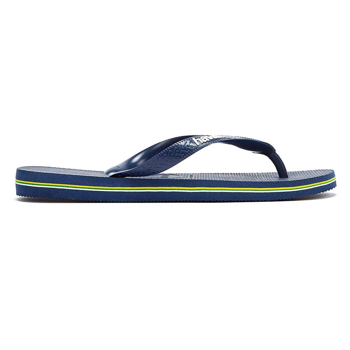 Havaianas Brasil Logo Navy Blue Rubber Flip Flops