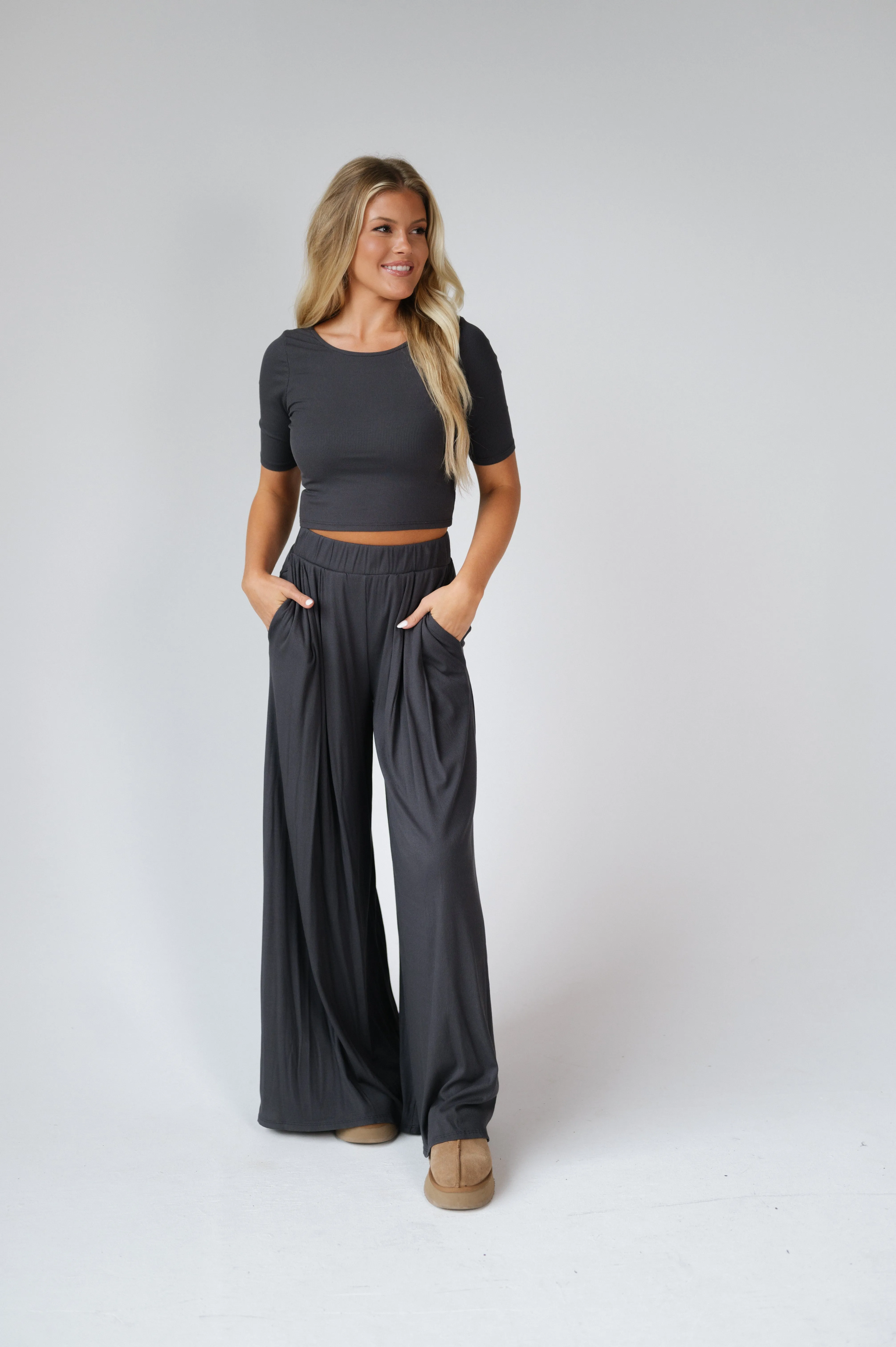 Kali Comfy Pants Set- Washed Black