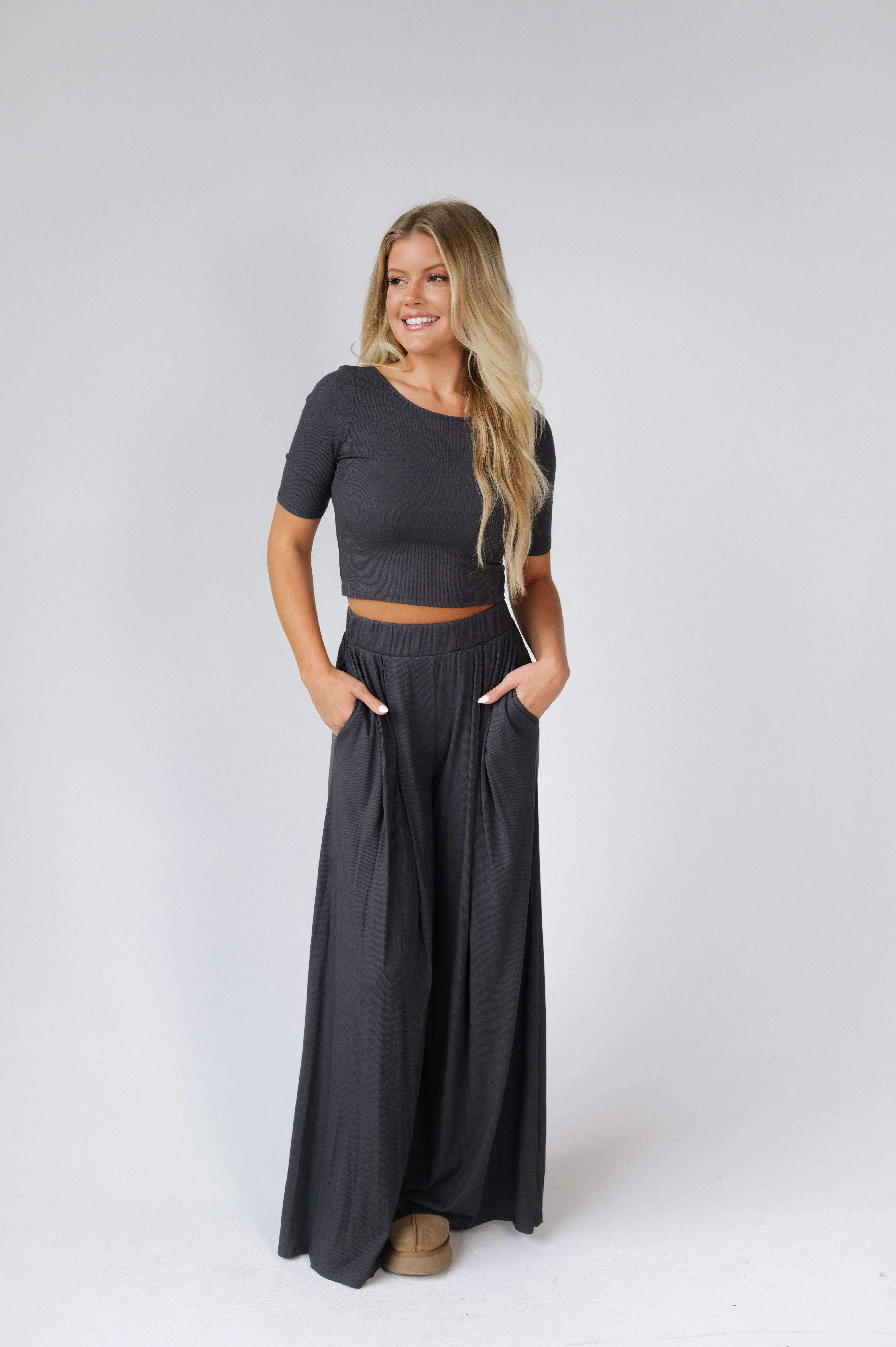 Kali Comfy Pants Set- Washed Black