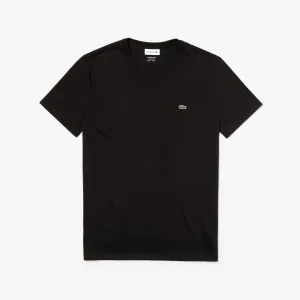 Lacoste V-Neck Pima Cotton Tee In Black