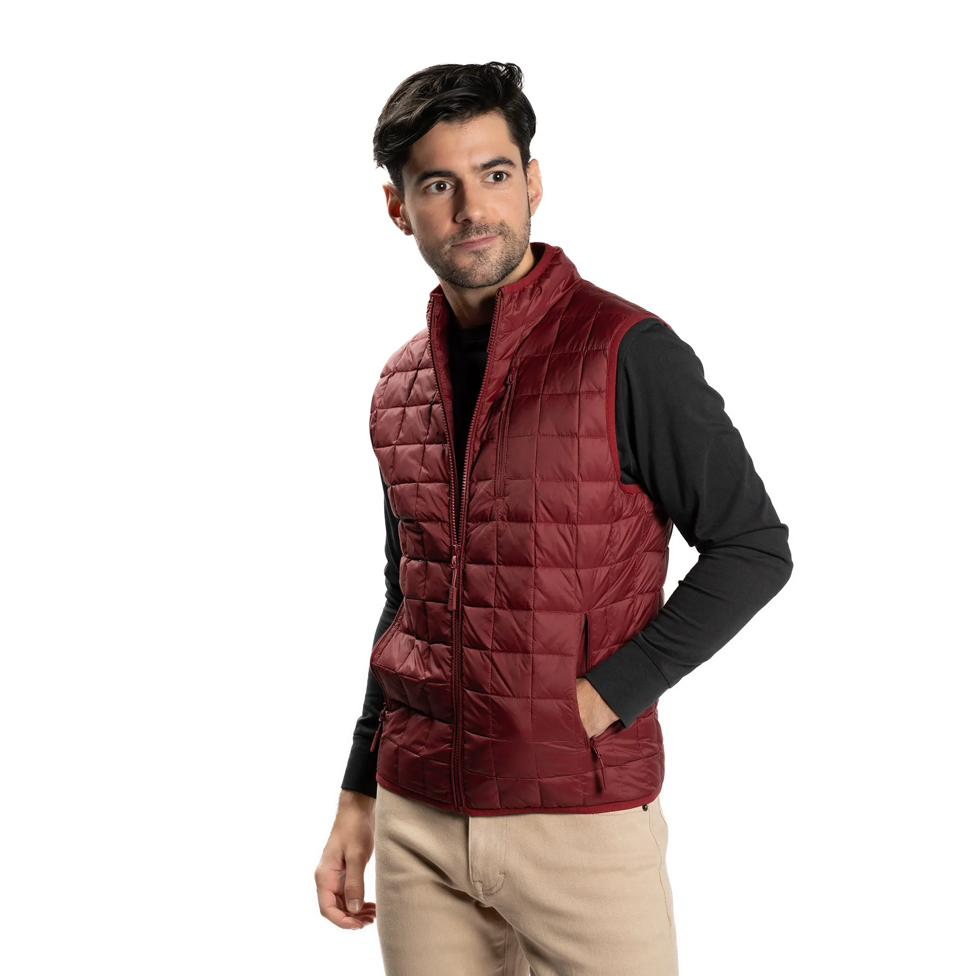 Lightweight Down Vest - Burgundy