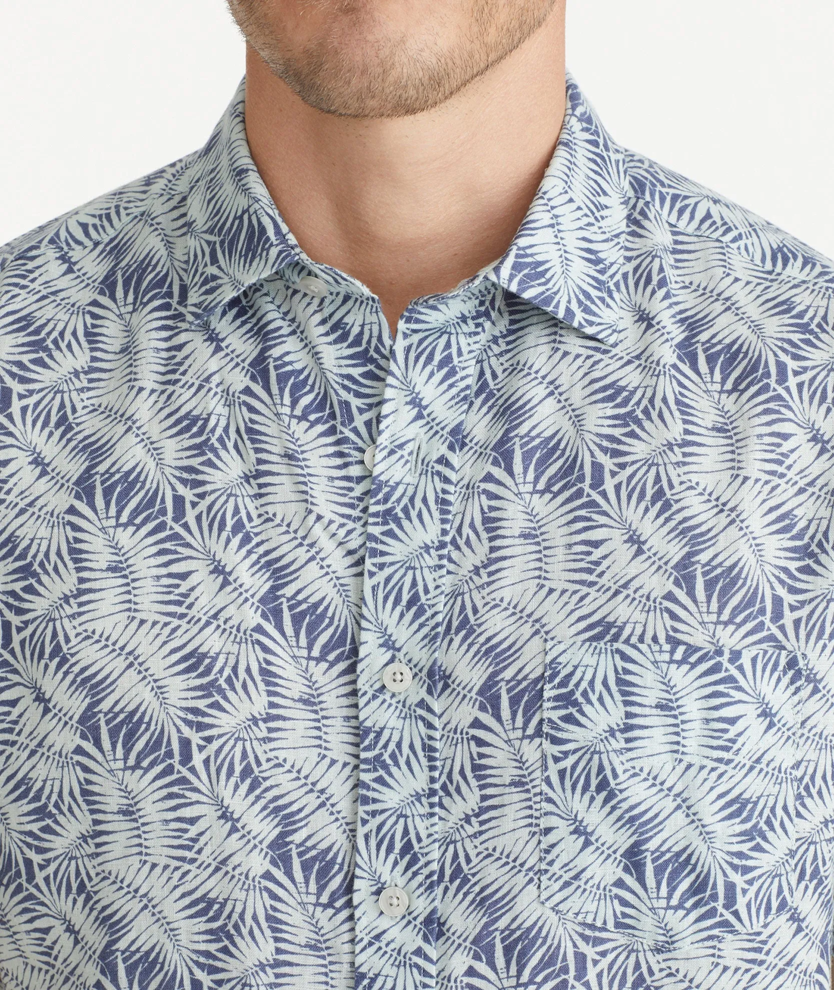 Linen Printed Short-Sleeve Driscoll Shirt - FINAL SALE