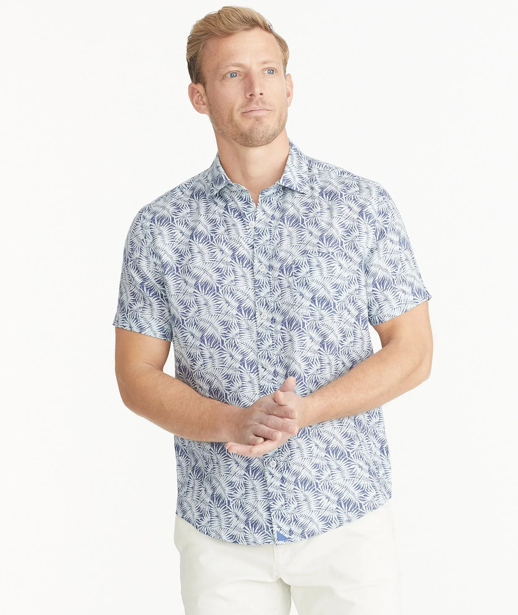 Linen Printed Short-Sleeve Driscoll Shirt - FINAL SALE