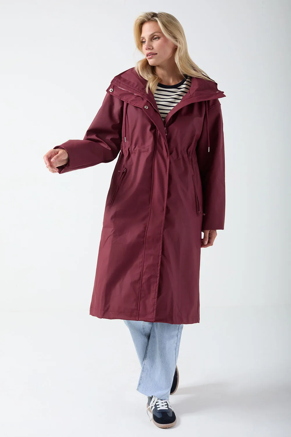 Marc Angelo Longline Raincoat MA11422 Wine