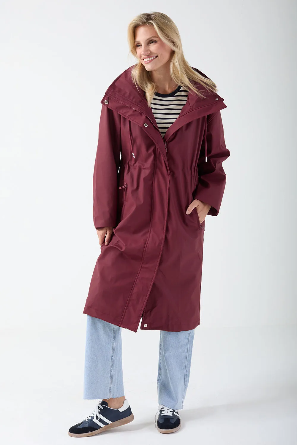 Marc Angelo Longline Raincoat MA11422 Wine