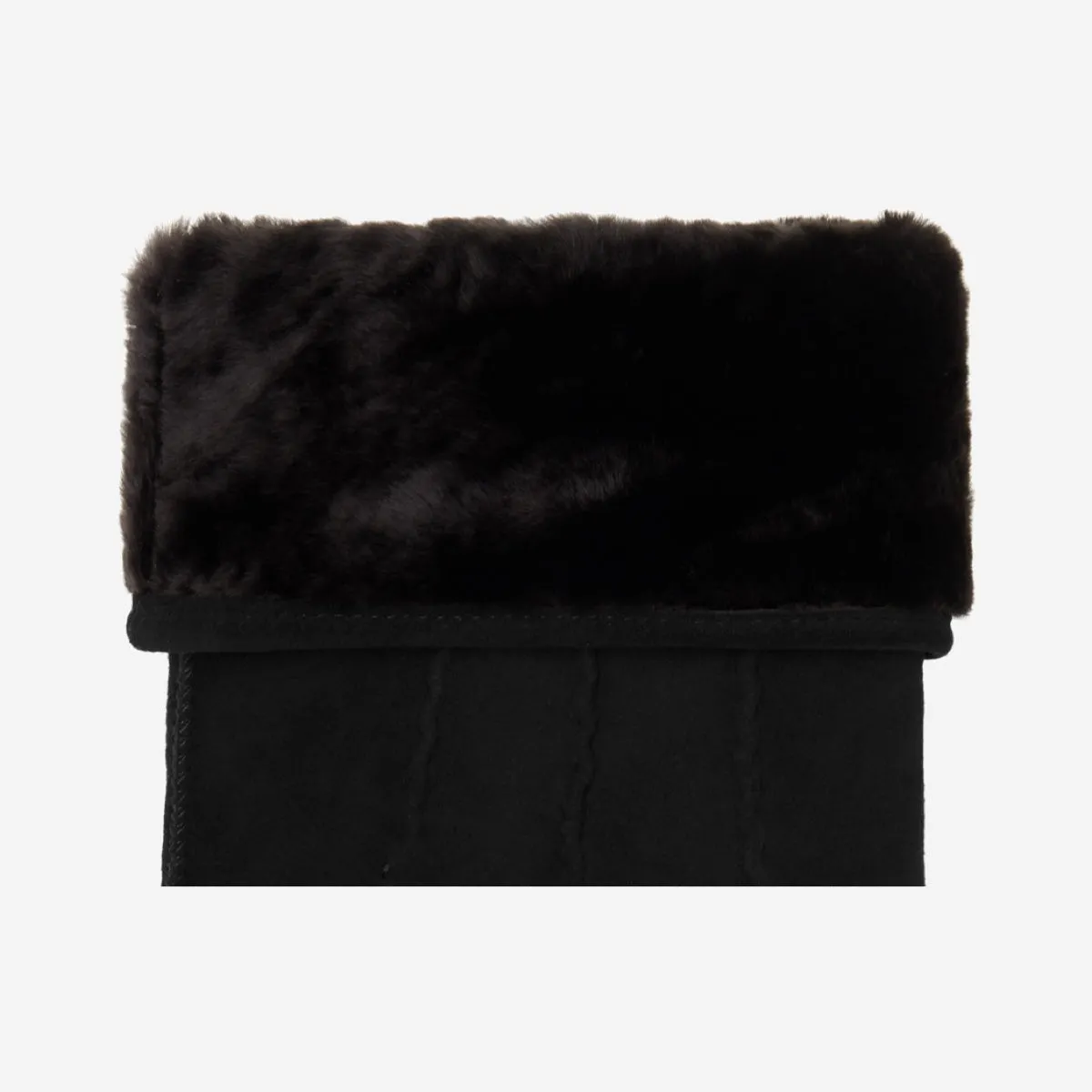 Matthew (black) - suede goatskin leather gloves with luxurious sheep fur lining