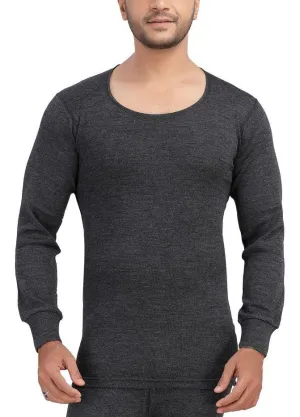 Monte Carlo Pure New Merino Wool Machine Washable Full Sleeves Round Neck Thermal for Men Black Color