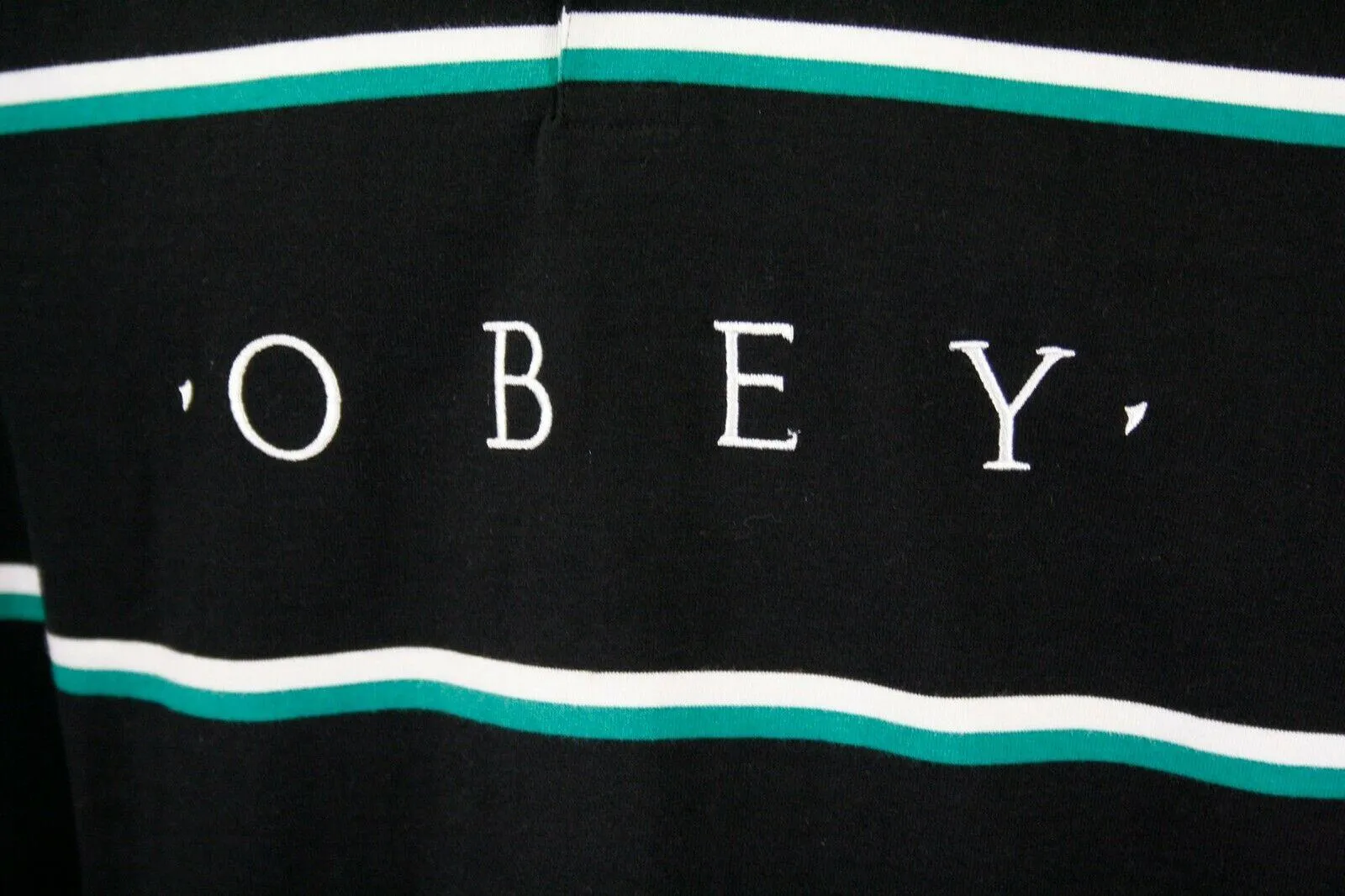 OBEY Men's Horizontal Stripe Button L/S Polo Shirt (S04)