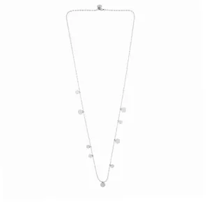 Passion Waterproof Long Dot Necklace Silver Plating