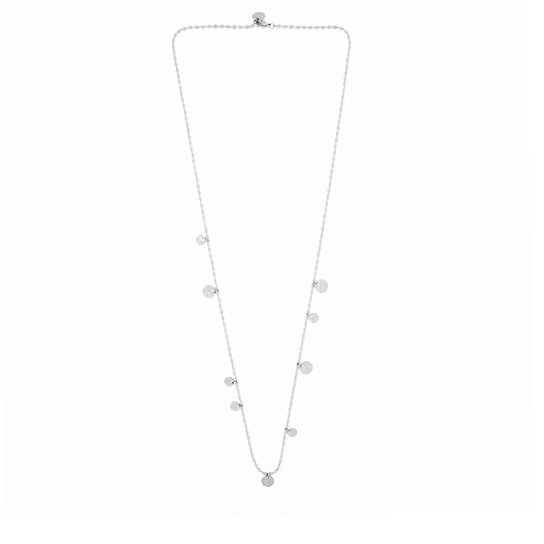 Passion Waterproof Long Dot Necklace Silver Plating