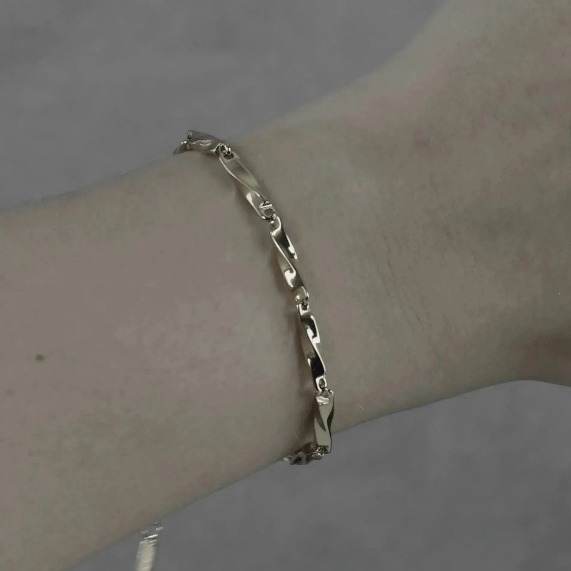 Passion Waterproof Organic Link Bracelet Silver Plating