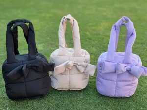 Puffer Bag Bow Tote Bag