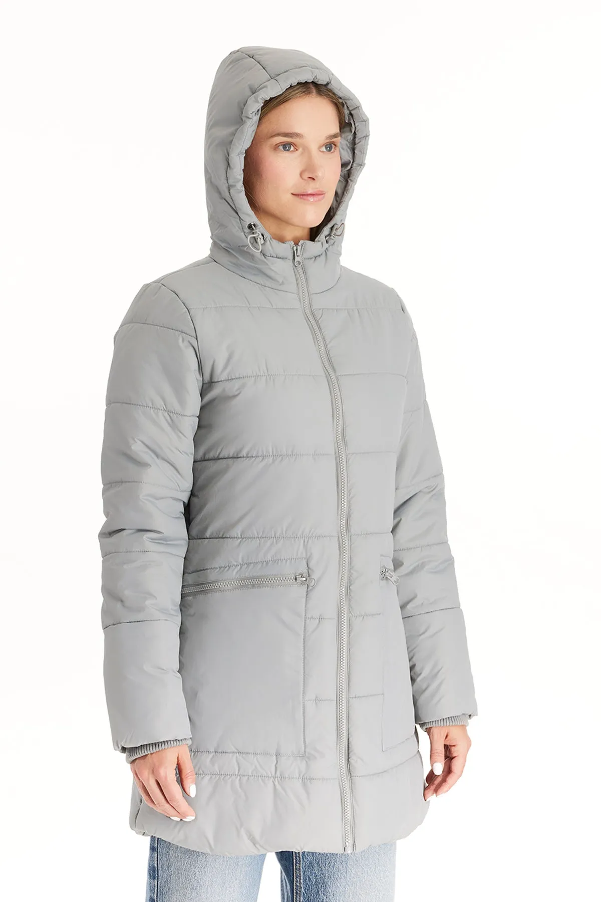 Quilted Hybrid Puffer Coat