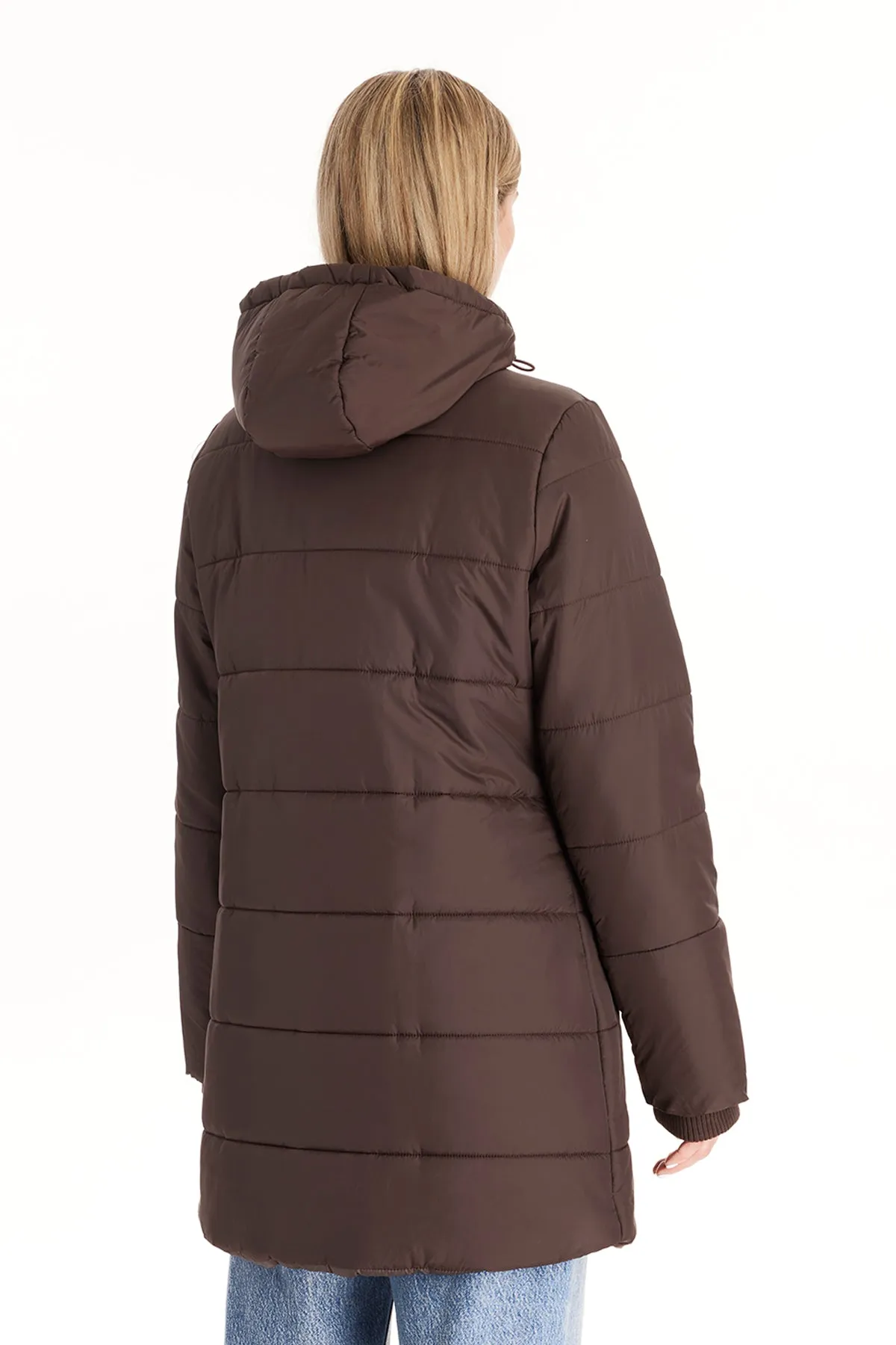 Quilted Hybrid Puffer Coat