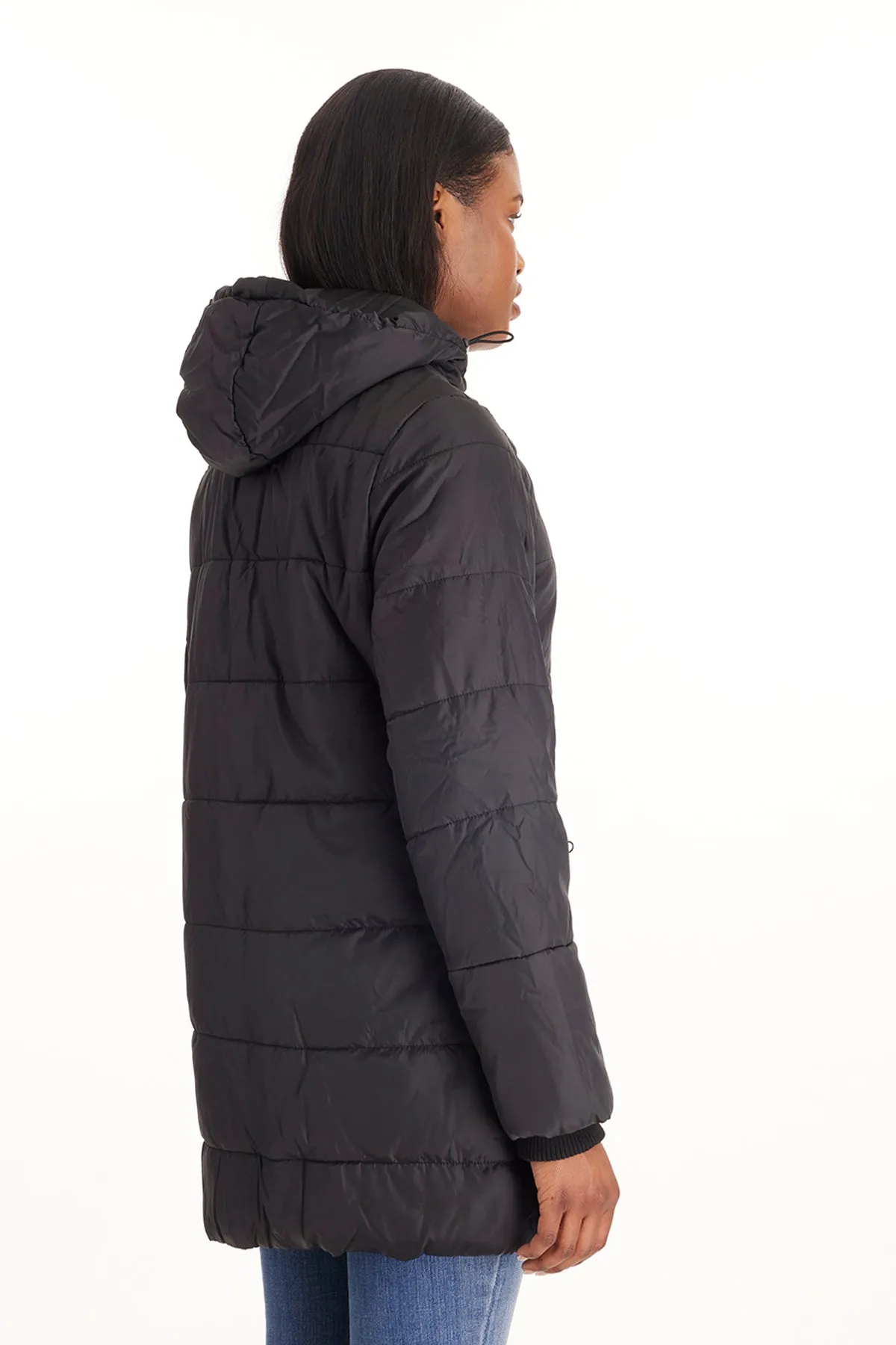 Quilted Hybrid Puffer Coat