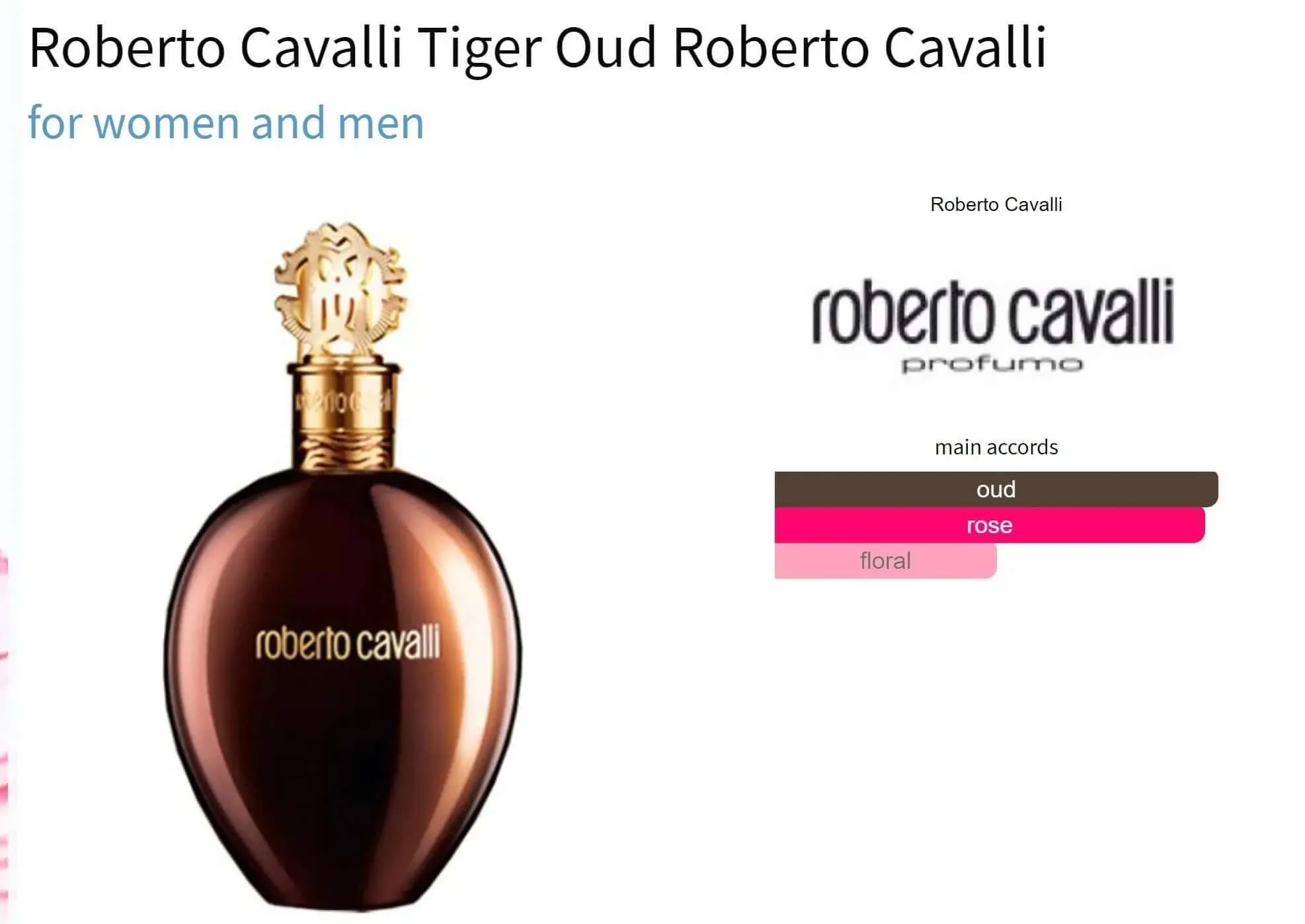 Roberto Cavalli Tiger Oud Roberto Cavalli for women and men Decant Fragrance Samples