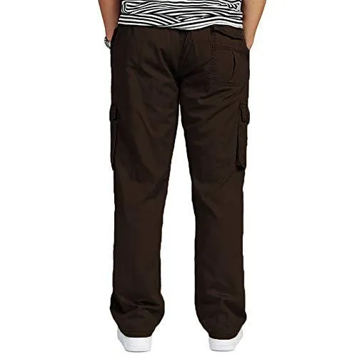 Romano nx Cotton Cargo Track Pant for Men- Lower with Multi-Pockets & Side Zipper Pockets