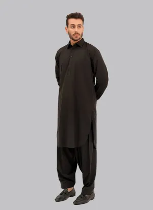 Shalwar Kameez - Kashghar Black Textured