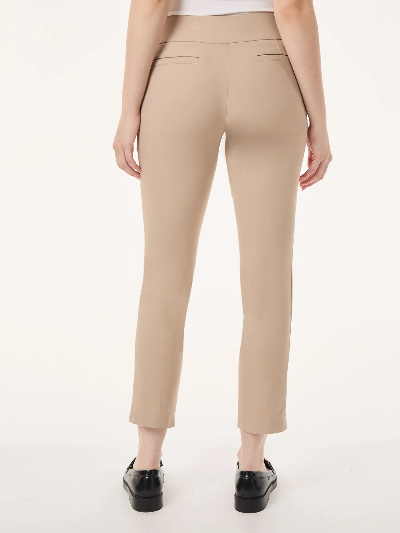 Solid Stretch Pull-On Straight Leg Pant