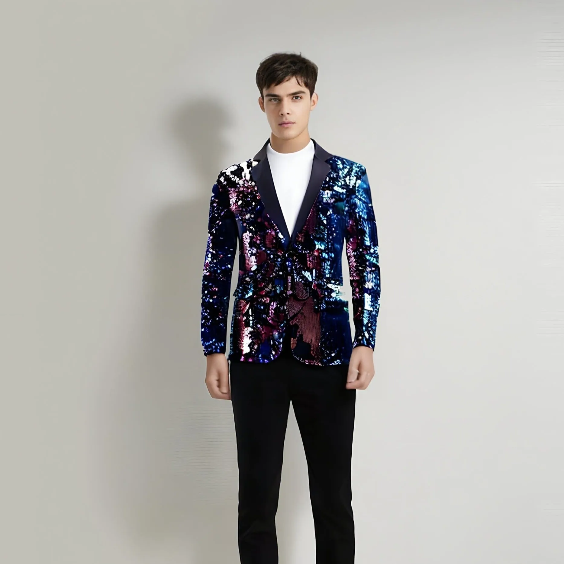 The Thierry Sequin Slim Fit Blazer Suit Jacket