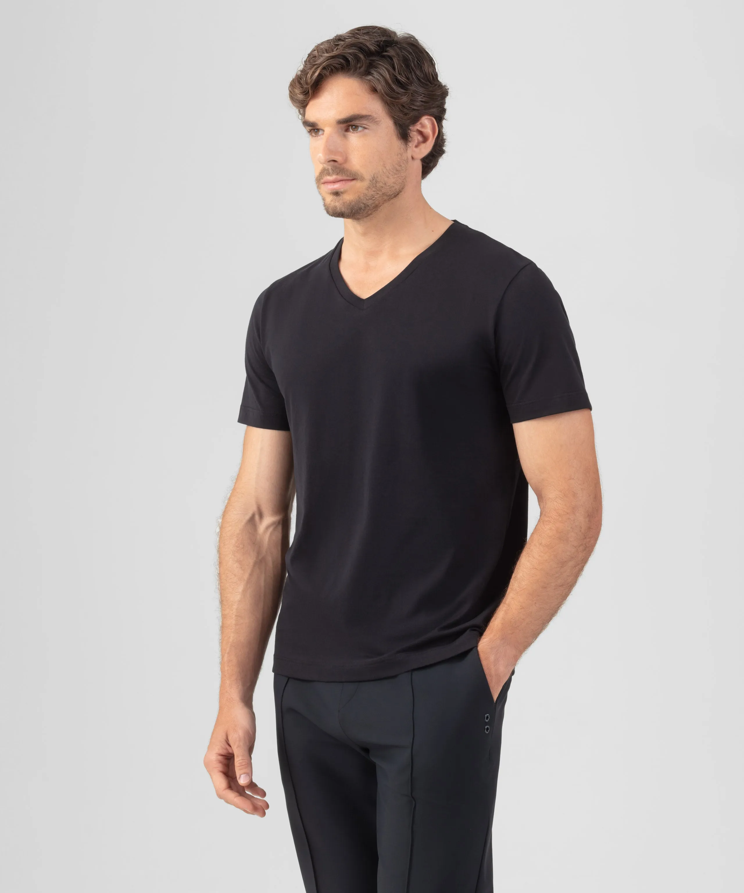 V Neck T-Shirt Eyelet Edition: Black