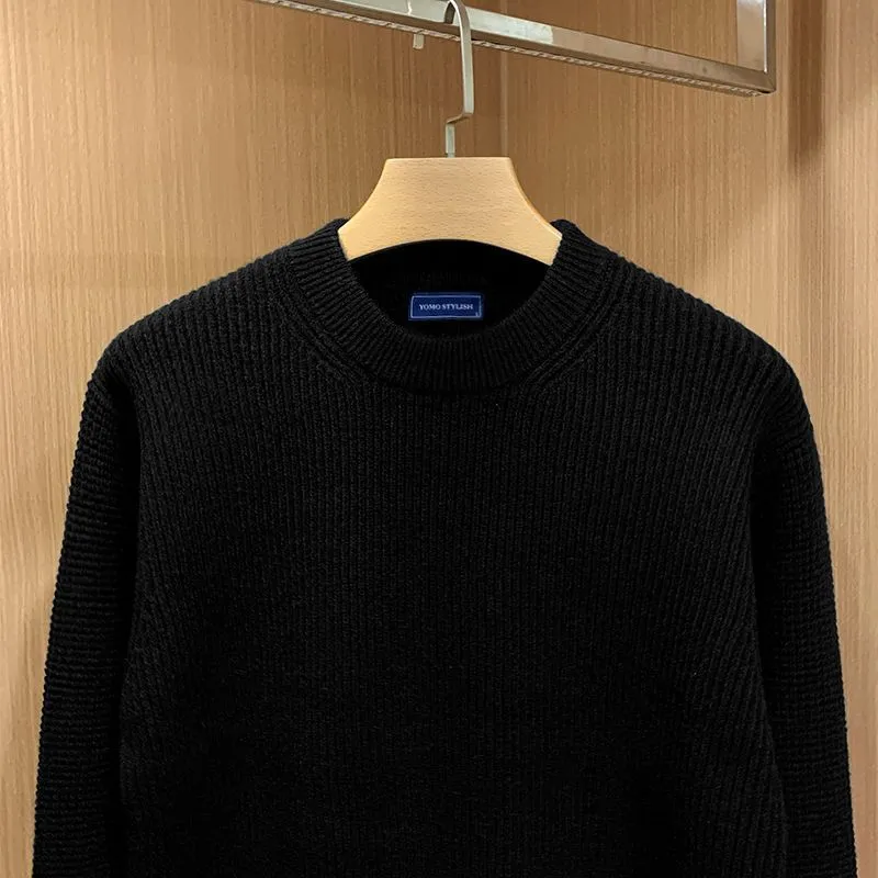 Warm Drop-shoulder Loose Round Neck Sweater For Men