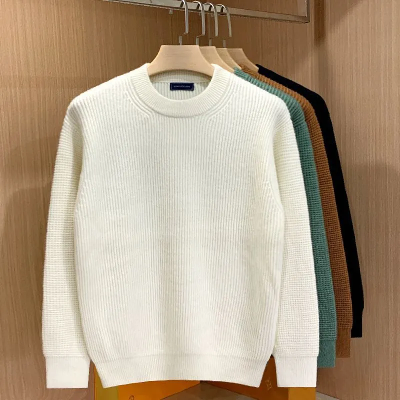 Warm Drop-shoulder Loose Round Neck Sweater For Men